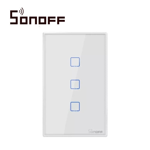 Apagador de pared Touch On/Off Inalámbrico WiFi 3 Botones T2US3C SonOff