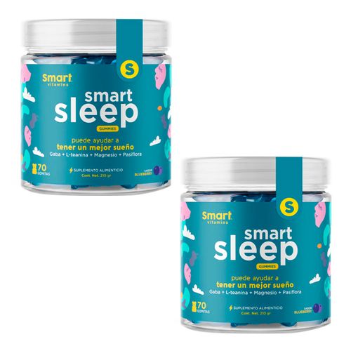 Kit 2 SMART SLEEP- Suplemento en gomitas Originales, Disfruta un sueño profundo y reparador 70 gomitas Smart Vitamins
